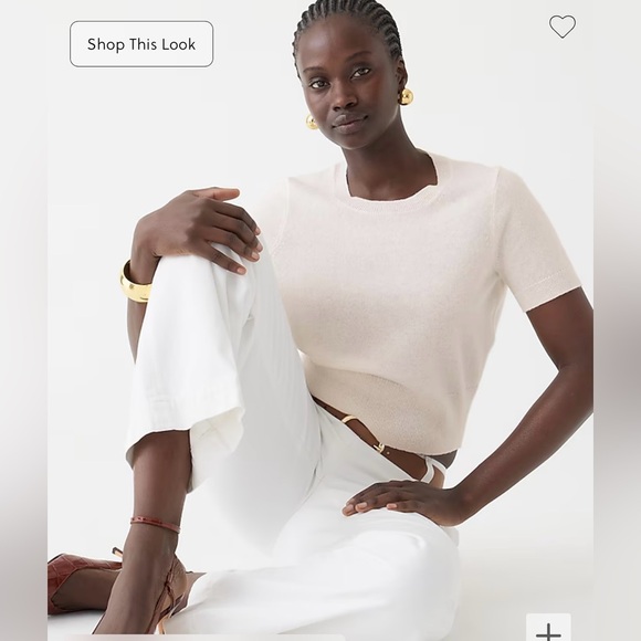 J.Crew NWT Cashmere shrunken T-shirt in black - Picture 3 of 9